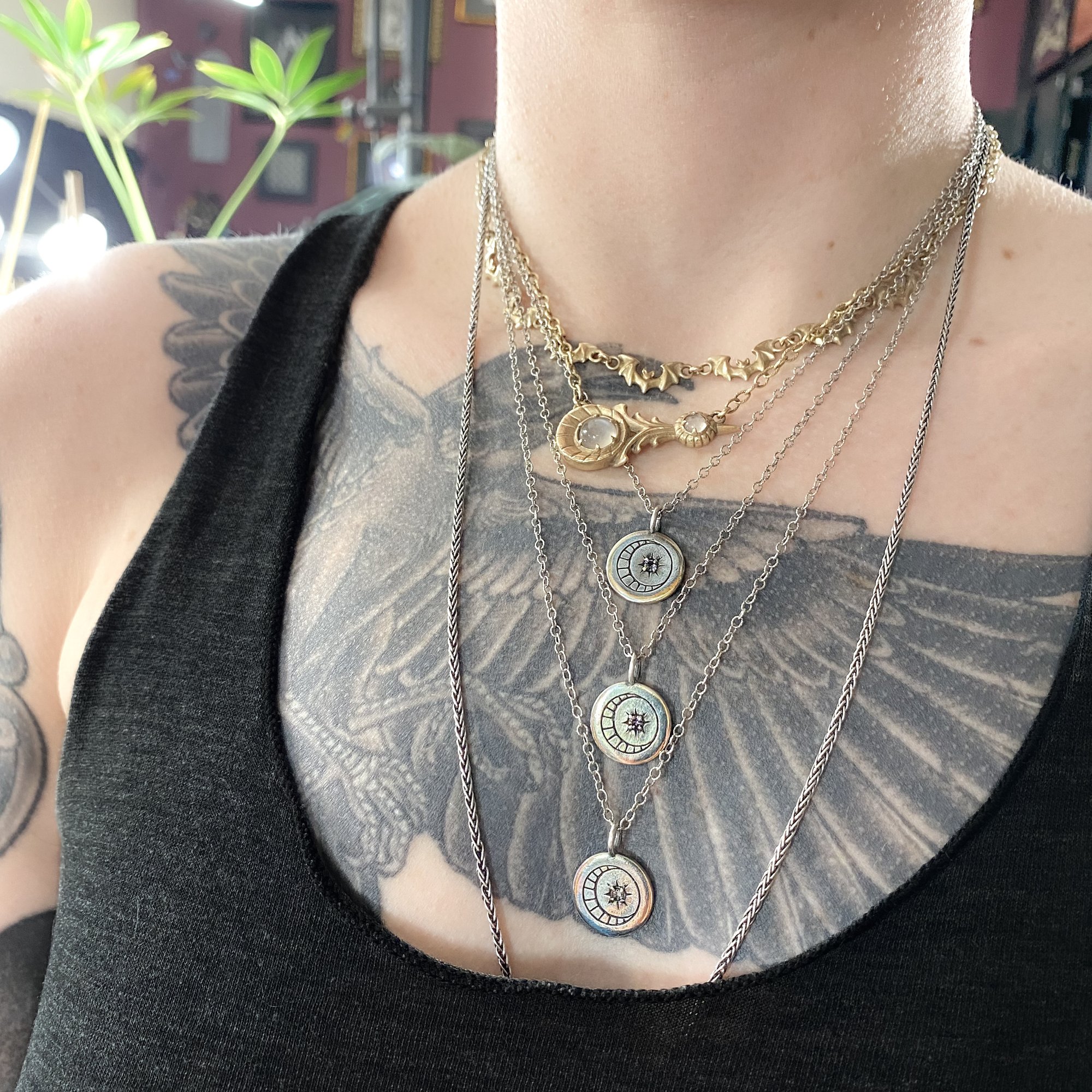 Nocturne necklace in sterling silver or gold | Arcana Obscura